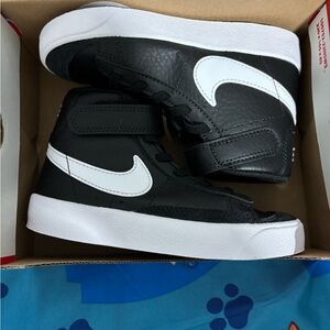 Nike Kids Black and White High-Top Sneakers
